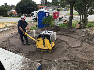 Compacting concrete soakwells perth